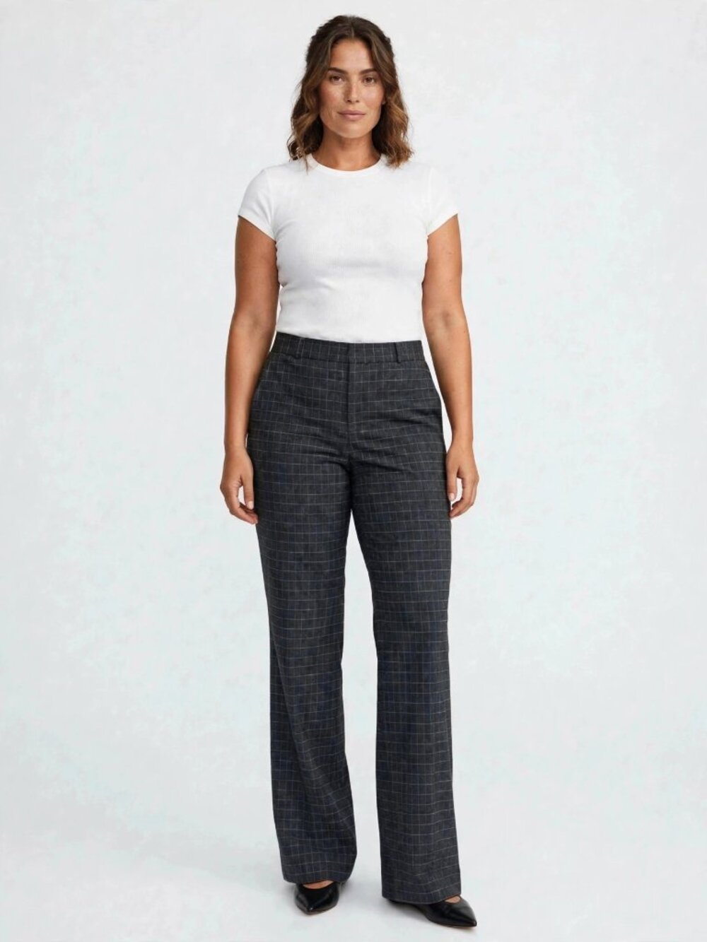Banana Republic Logan Curvy Fit Plaid Trousers 8